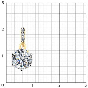 Подвеска SOKOLOV 89030022 вес 1.29 г серебро, фианит Swarovski купить,17047