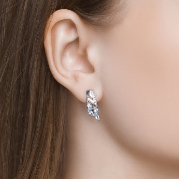 Серьги SOKOLOV 92021756 вес 2.76 г серебро, топаз, фианит купить,28099
