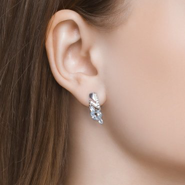 Серьги SOKOLOV 92021756 вес 2.76 г серебро, топаз, фианит купить,28099