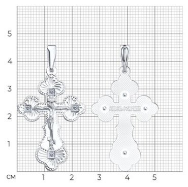 Крестик SOKOLOV 94120001 вес 3.06 г серебро, фианит купить,16232