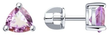 Пусеты SOKOLOV 92020043 вес 1.73 г серебро, аметист купить,NaN