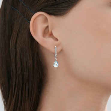 Серьги SOKOLOV 92023150 вес 2.48 г серебро, топаз купить,26573