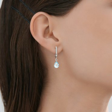 Серьги SOKOLOV 92023150 вес 2.48 г серебро, топаз купить,26573