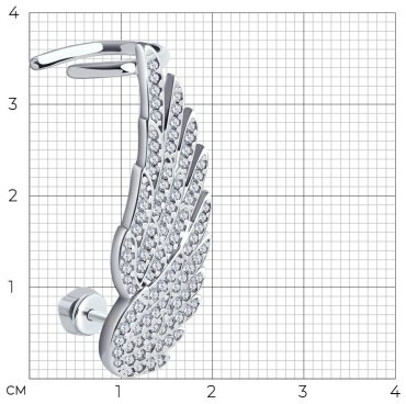 Моносерьга SOKOLOV 94170242 вес 4.58 г серебро, фианит купить,NaN