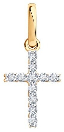Крестик Diamant 51-230-02047-1 вес 0.57 г золото, бриллиант купить,220988