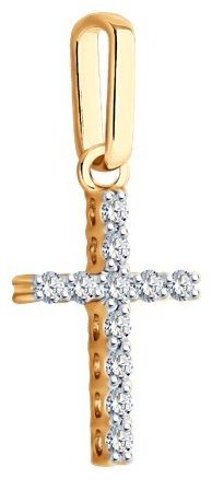 Крестик Diamant 51-230-02047-1 вес 0.57 г золото, бриллиант купить,220988