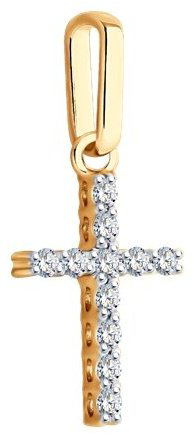 Крестик Diamant 51-230-02047-1 вес 0.57 г золото, бриллиант купить,220988