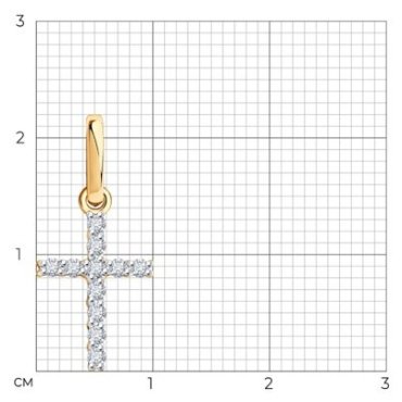 Крестик Diamant 51-230-02047-1 вес 0.57 г золото, бриллиант купить,220988