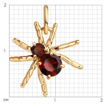 Подвеска Diamant 51-330-01432-1 вес 1.18 г золото, гранат купить,102676