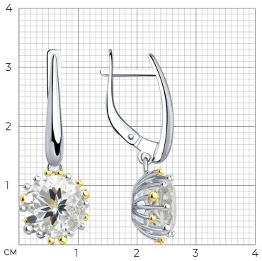 Серьги SOKOLOV 92021898 вес 5.18 г серебро, горный хрусталь купить,39890