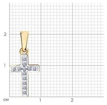 Подвеска SOKOLOV 034851 вес 0.8 г золото, фианит купить,57759