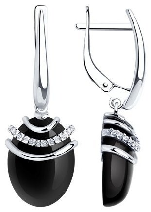 Серьги SOKOLOV 83020112 вес 7.28 г серебро, агат купить,38900