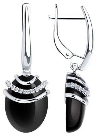 Серьги SOKOLOV 83020112 вес 7.28 г серебро, агат купить,38900