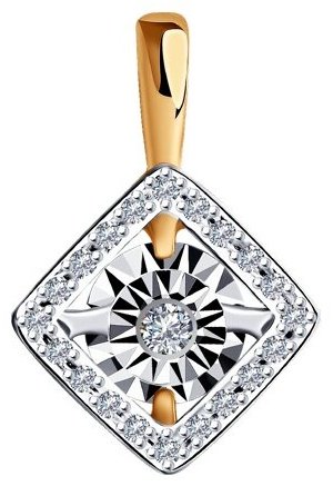Подвеска Diamant 51-230-01265-1 вес 1.36 г золото, бриллиант