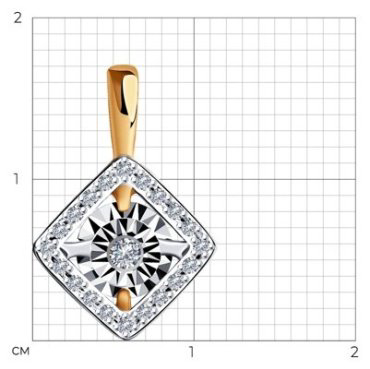 Подвеска Diamant 51-230-01265-1 вес 1.36 г золото, бриллиант купить,224858