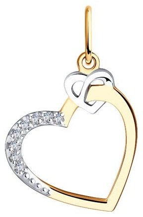 Подвеска Diamant 51-130-00871-1 вес 0.7 г золото, фианит купить,87756