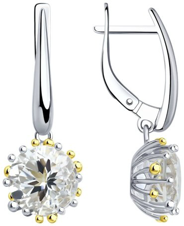 Серьги SOKOLOV 92021898 вес 5.18 г серебро, горный хрусталь купить,40014