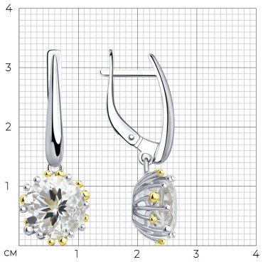 Серьги SOKOLOV 92021898 вес 5.18 г серебро, горный хрусталь купить,40014