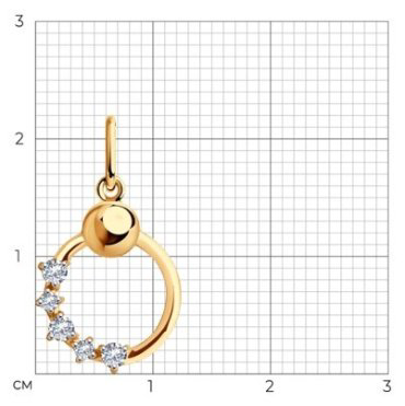 Подвеска SOKOLOV 036095 вес 0.79 г золото, фианит купить,64100