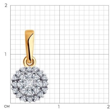 Подвеска Diamant 51-130-01945-1 вес 0.74 г золото, фианит купить,59954