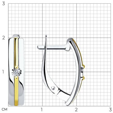 Серьги SOKOLOV 87020025-sk19 вес 2.55 г серебро, бриллиант купить,25170