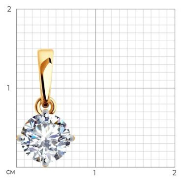 Подвеска Diamant 51-130-01794-1V вес 0.81 г золото, фианит купить,64049