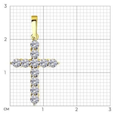 Подвеска SOKOLOV 035844-2 вес 1.2 г золото, фианит купить,0