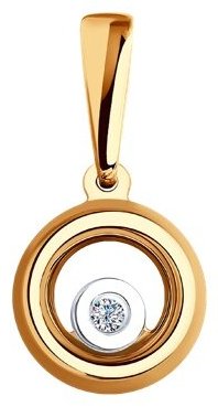 Подвеска Diamant 51-230-01539-1 вес 0.48 г золото, бриллиант