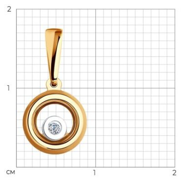 Подвеска Diamant 51-230-01539-1 вес 0.48 г золото, бриллиант купить,90867