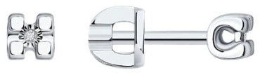 Серьги SOKOLOV 87020108 вес 1.34 г серебро, бриллиант купить,13988