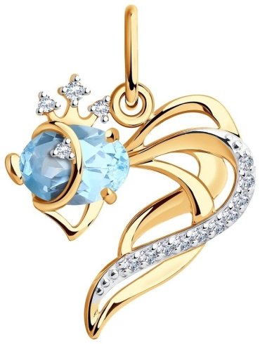 Подвеска SOKOLOV 731290 вес 1.25 г золото, фианит, топаз купить,102786