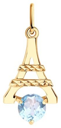 Подвеска Diamant 51-330-01349-1 вес 0.65 г золото, топаз купить,54019