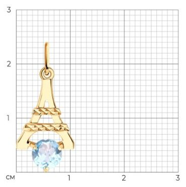 Подвеска Diamant 51-330-01349-1 вес 0.65 г золото, топаз купить,54019