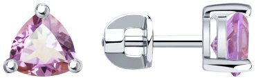 Пусеты SOKOLOV 92020043 вес 1.73 г серебро, аметист купить,NaN