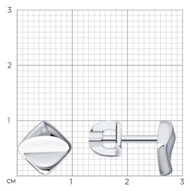 Пусеты SOKOLOV 87020087 вес 1.51 г серебро, бриллиант купить,NaN