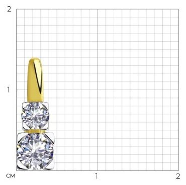 Подвеска Diamant 53-130-00302-1 вес 0.7 г золото, фианит - ForteMarket Подвеска Diamant 53-130-00302-1 вес 0.7 г золото, фианит купить,0