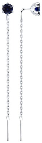 Серьги-цепочки SOKOLOV 88020075 вес 1.47 г серебро, корунд купить,16863