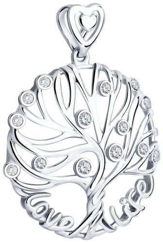 Подвеска SOKOLOV 94031634 вес 2.73 г серебро, фианит купить,14262
