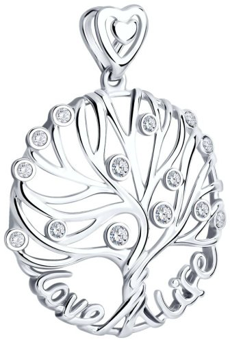 Подвеска SOKOLOV 94031634 вес 2.73 г серебро, фианит купить,14262
