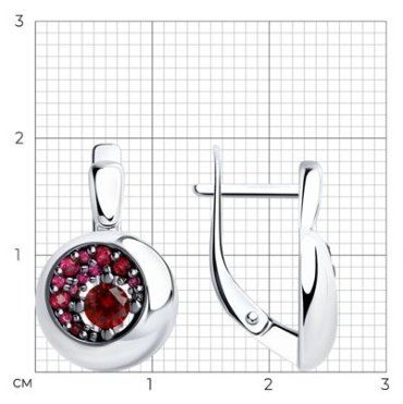 Серьги SOKOLOV 94024356 вес 3.35 г серебро, гранат купить,NaN