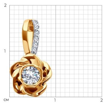 Подвеска Diamant 51-130-02268-1 вес 1.15 г золото, фианит купить,79999