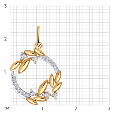 Подвеска Diamant 51-130-01249-1 вес 1.31 г золото, фианит купить,137105