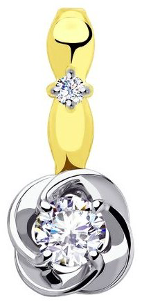 Подвеска Diamant 53-130-00209-1 вес 0.93 г золото, фианит купить,NaN