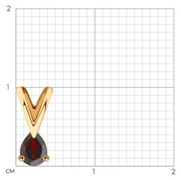 Подвеска Diamant 51-330-01312-2 вес 0.25 г золото, гранат купить,27070
