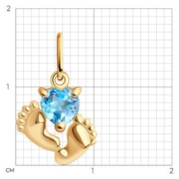 Подвеска Diamant 51-330-01314-1 вес 0.54 г золото, топаз купить,67027