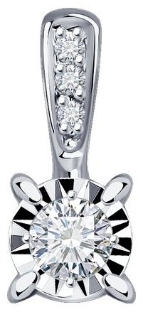 Подвеска Diamant 52-230-01755-1 вес 0.51 г золото, бриллиант
