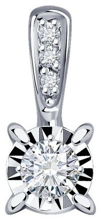 Подвеска Diamant 52-230-01755-1 вес 0.51 г золото, бриллиант купить,148699