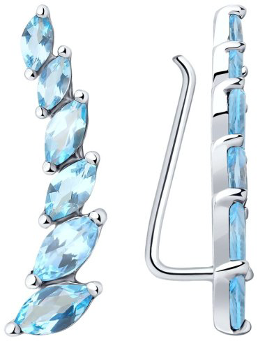 Серьги SOKOLOV 92021348 вес 1.79 г серебро, топаз купить,19760