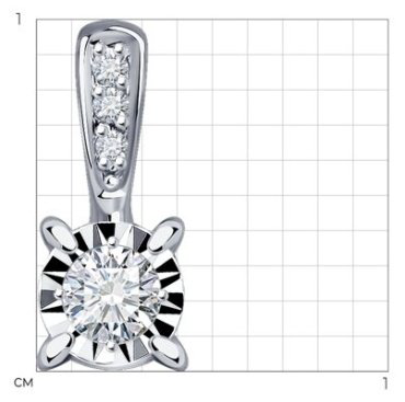 Подвеска Diamant 52-230-01755-1 вес 0.51 г золото, бриллиант купить,148699