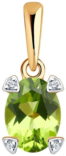 Подвеска Diamant 51-330-01968-3 вес 0.87 золото, хризолит купить,70640